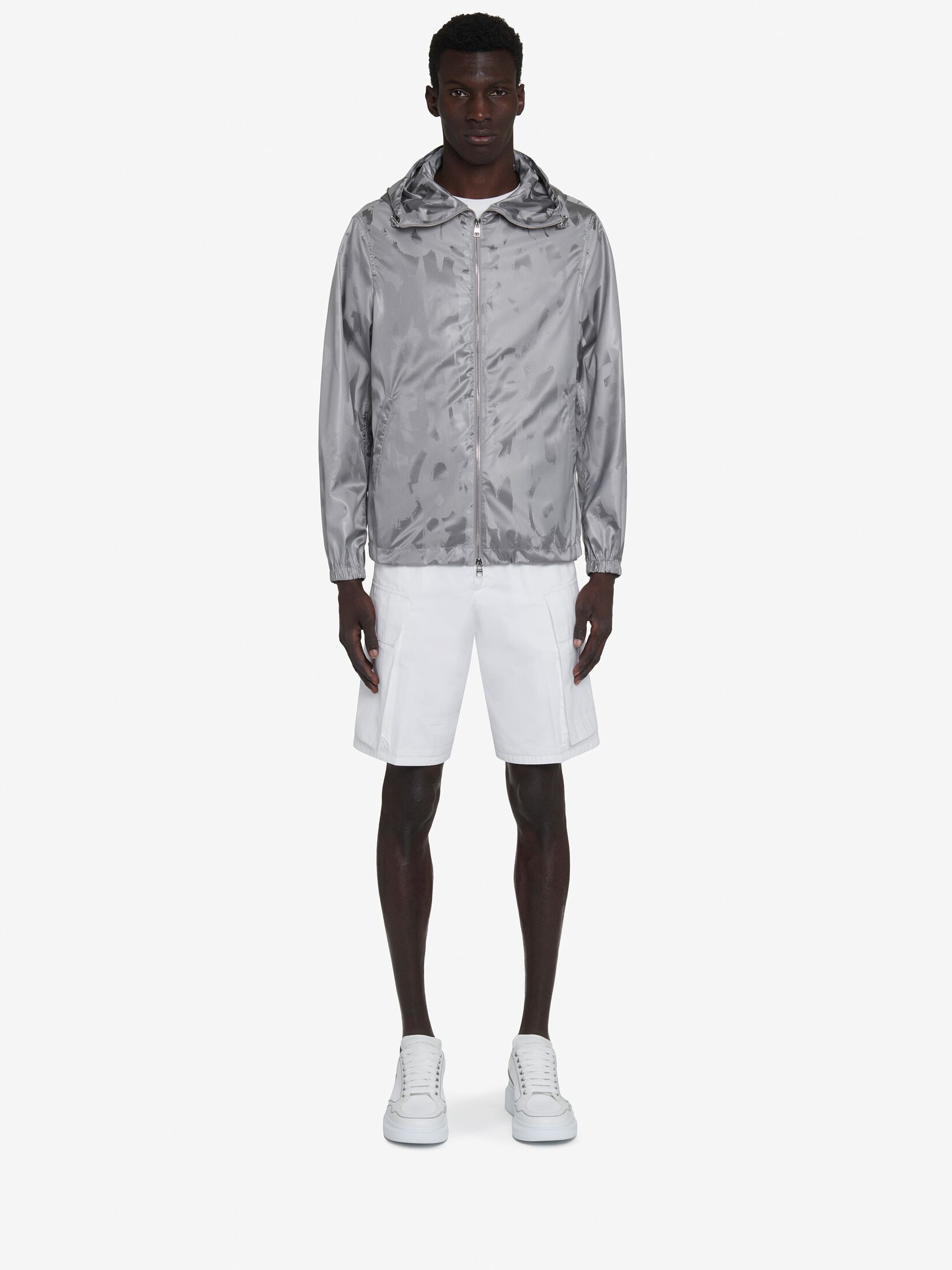 Alexander Mcqueen Graphic-print Drawstring-hood Jacket In White