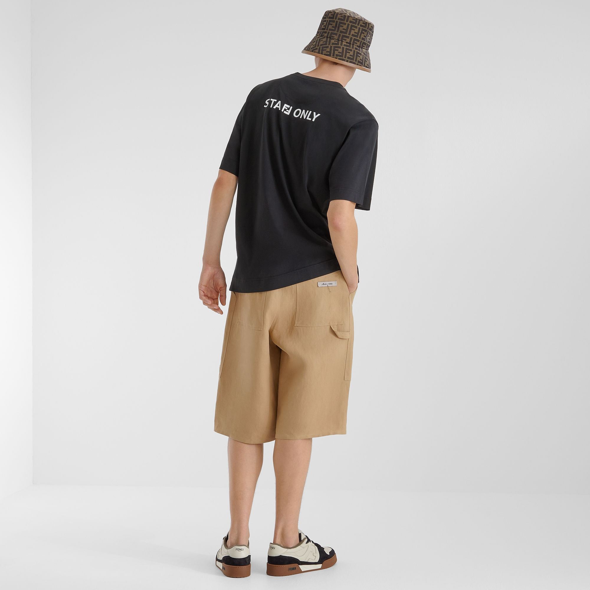 Fendi Slogan-print Cotton T-shirt In Black