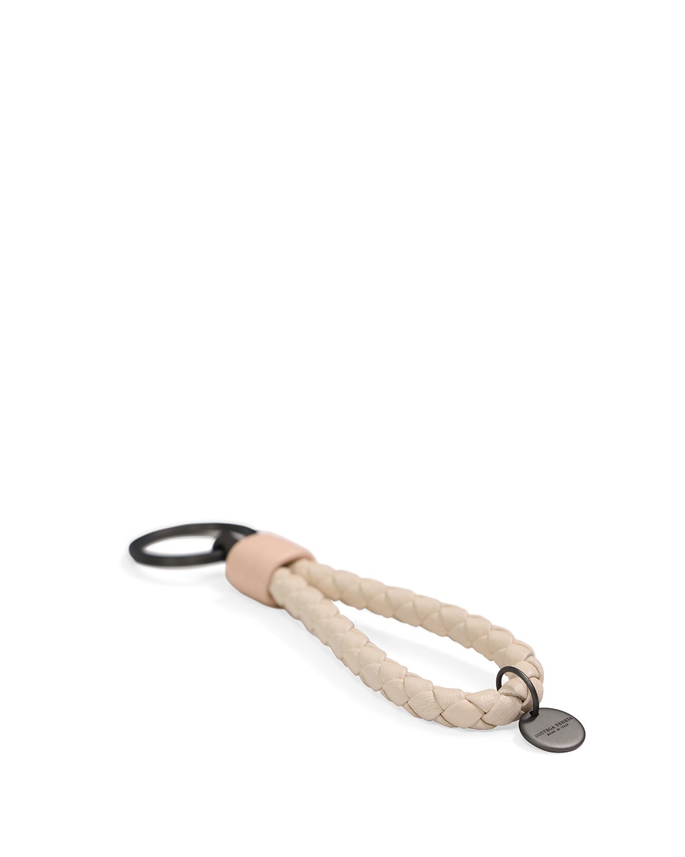 Shop Bottega Veneta Knit Detail Key Chain In Nude