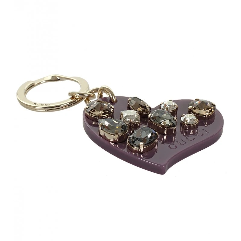 Gucci Heart-shaped Key Chain In Gray