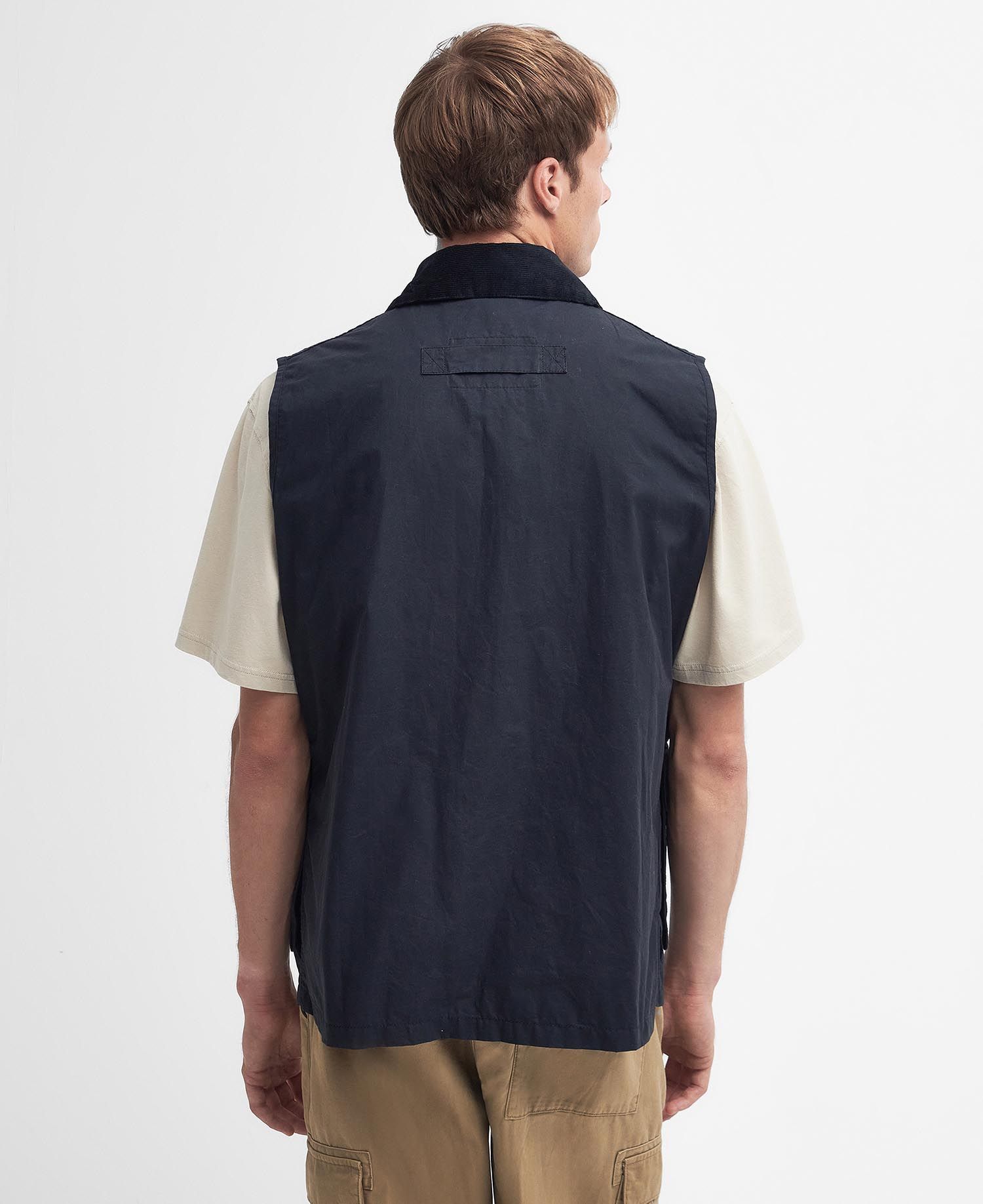 Barbour Utility-inspired Blue Gilet With Embroidered Logo In Black