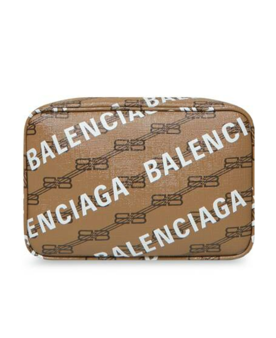 Balenciaga Logo-print Camera Bag In Brown