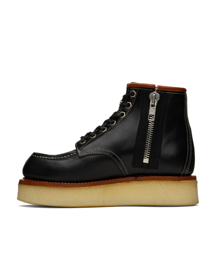 Kenzo Black Yama Lace-up Boots In Black