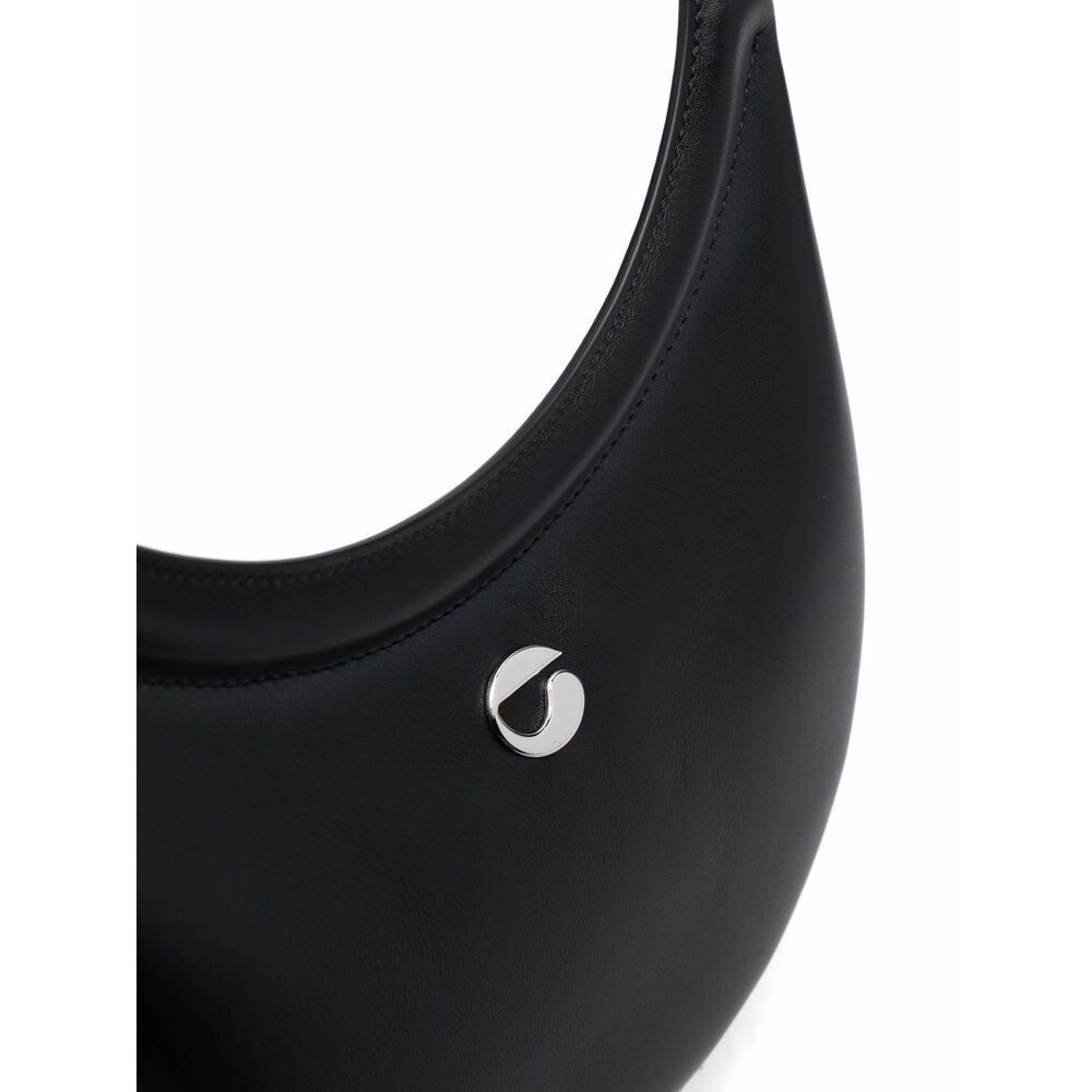 Coperni Ring Swipe Leather Shoulder Bag In Black