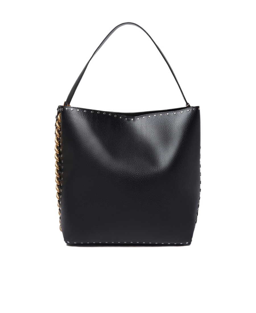 Stella Mccartney Frayme Stud-embellished Tote Bag In Black