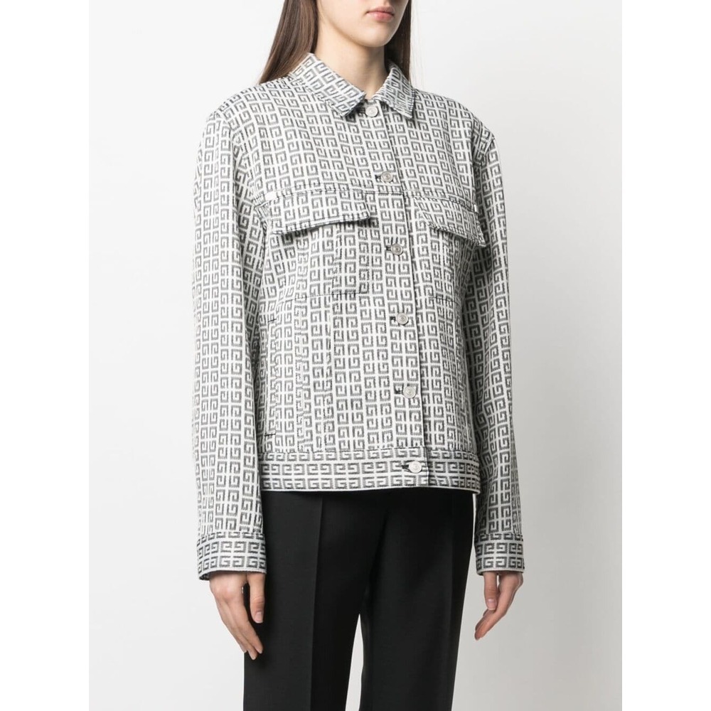 Givenchy Monogram Denim Jacket In Gray