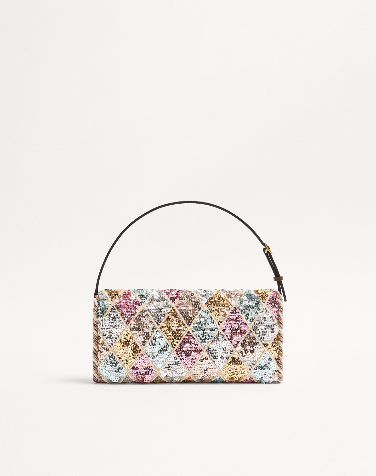 Valentino Small Vain Soft Sequin-embellished Shoulder Bag In Pink