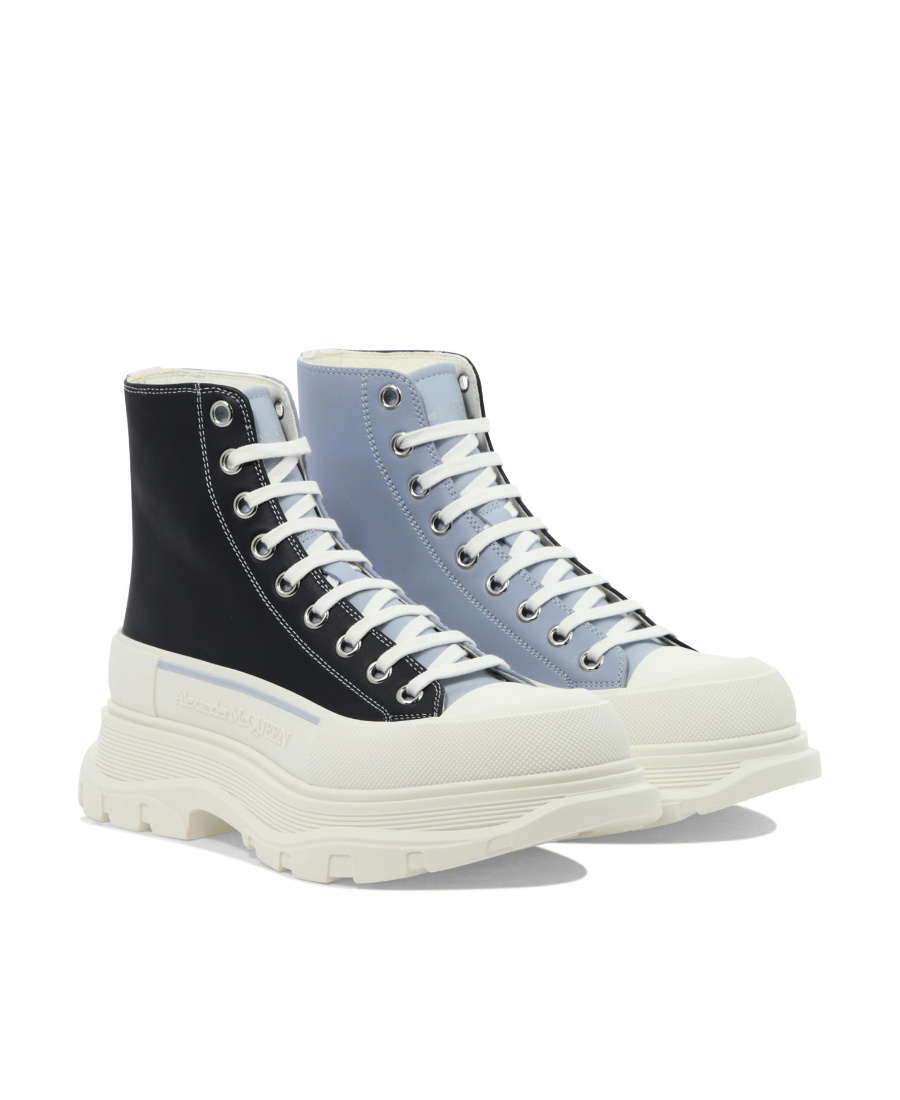 Alexander Mcqueen Alexander Mc Queen Black Canvas Tread Slick Boots In White
