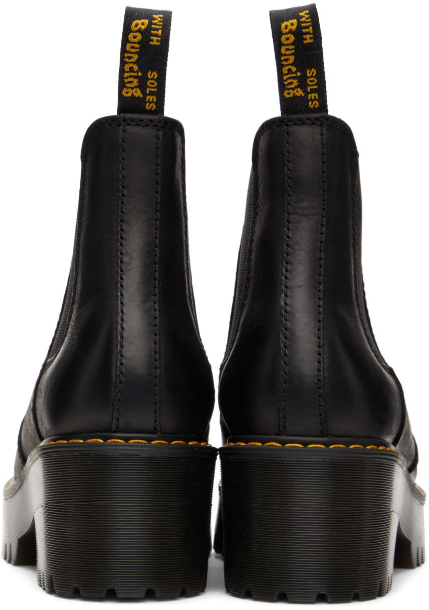 Dr. Martens' Black Round Head And Ankle Boots In Black