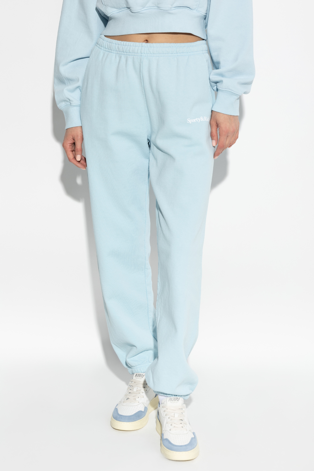 Sporty And Rich Sporty Rich Classic Logo Sweatpants In Blue