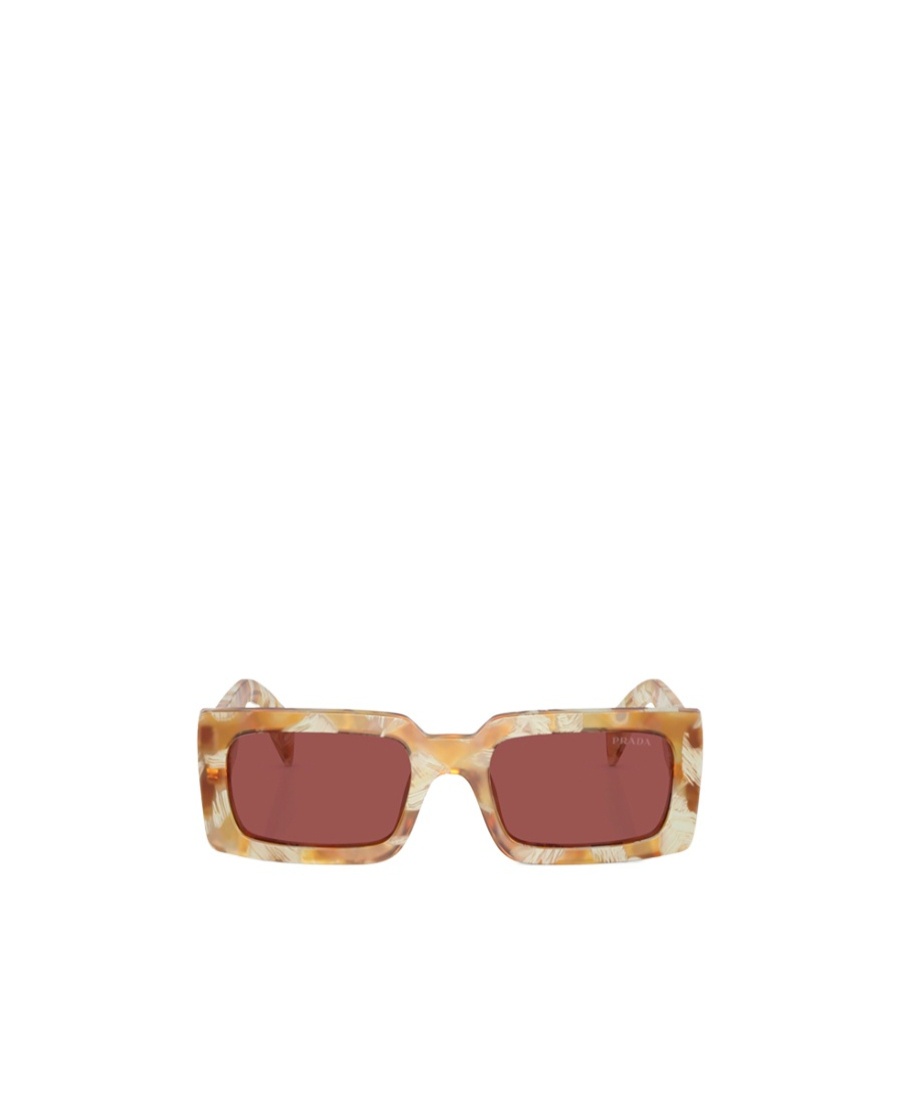 PRADA LOGO-PRINT RECTANGLE-FRAME SUNGLASSES