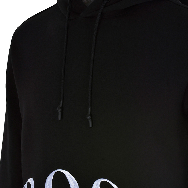 Shop Hugo Boss Logo Hooded Sweater In Black
