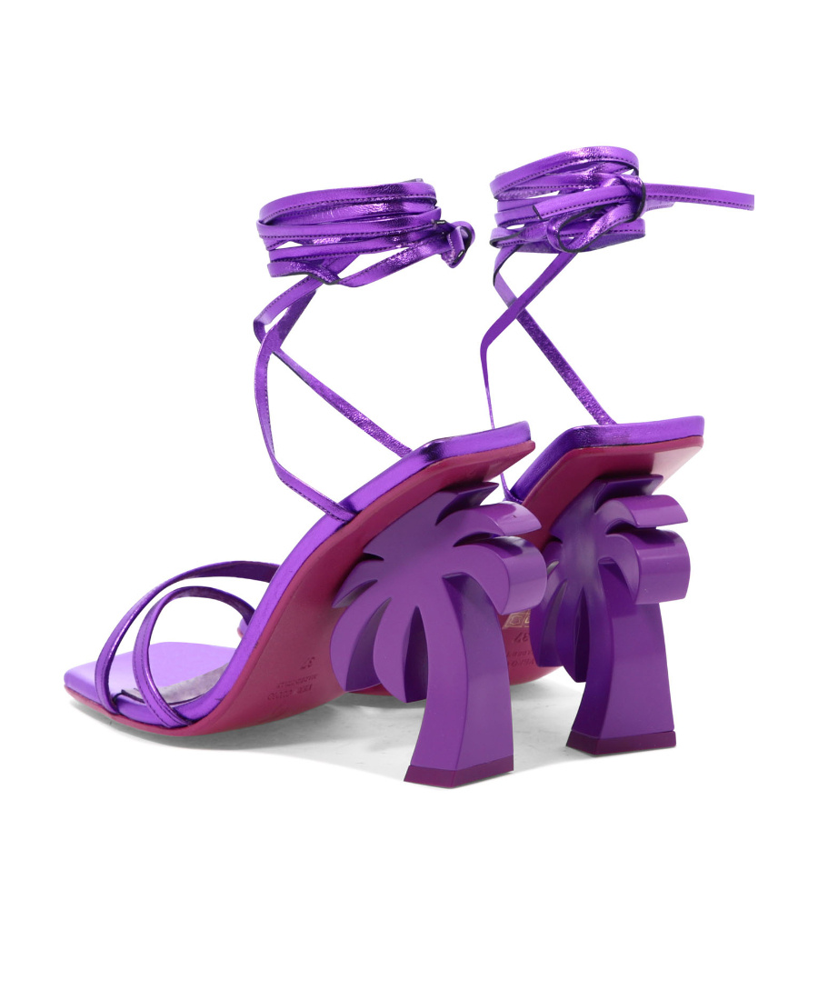 Palm Angels Palm Beach Lace-up Sandals In Purple