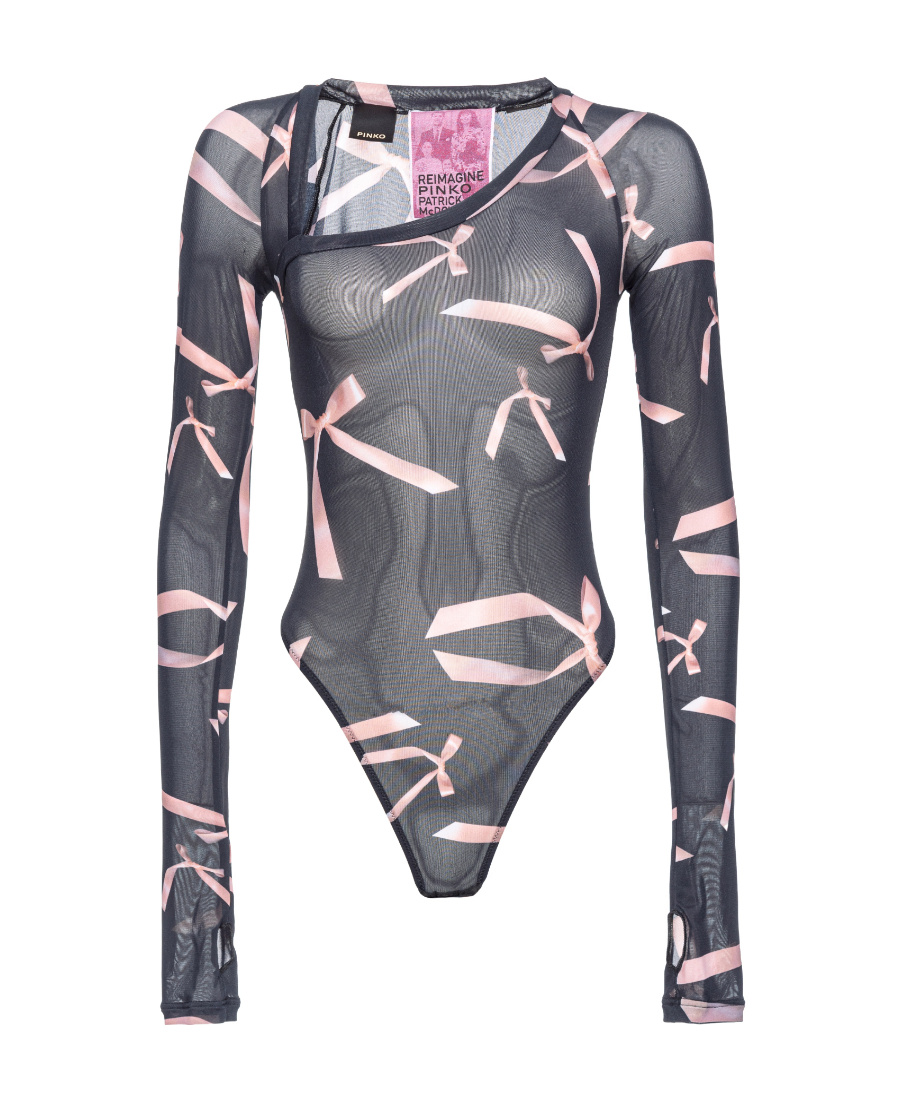 Pinko X Patrick Mcdowell Long-sleeved Bodysuit In Black