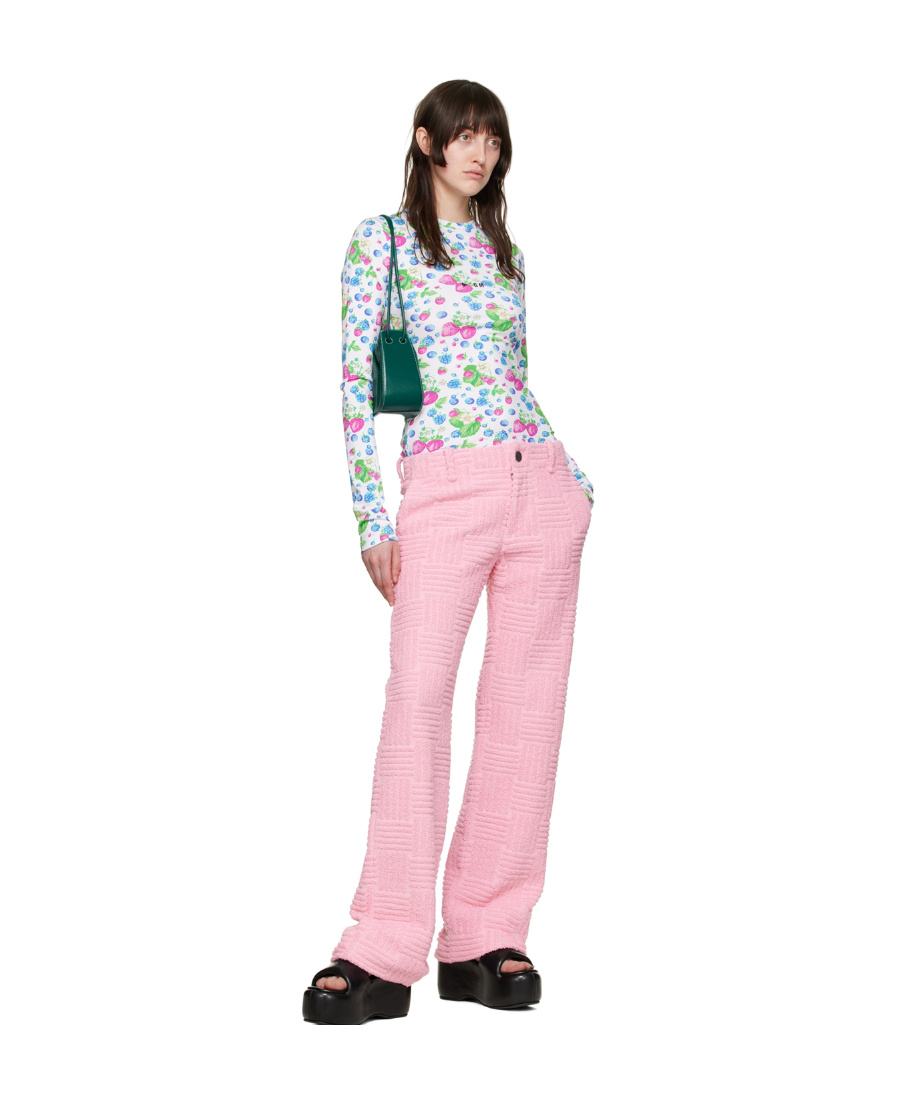 Msgm Long-sleeved T-shirt In Pink
