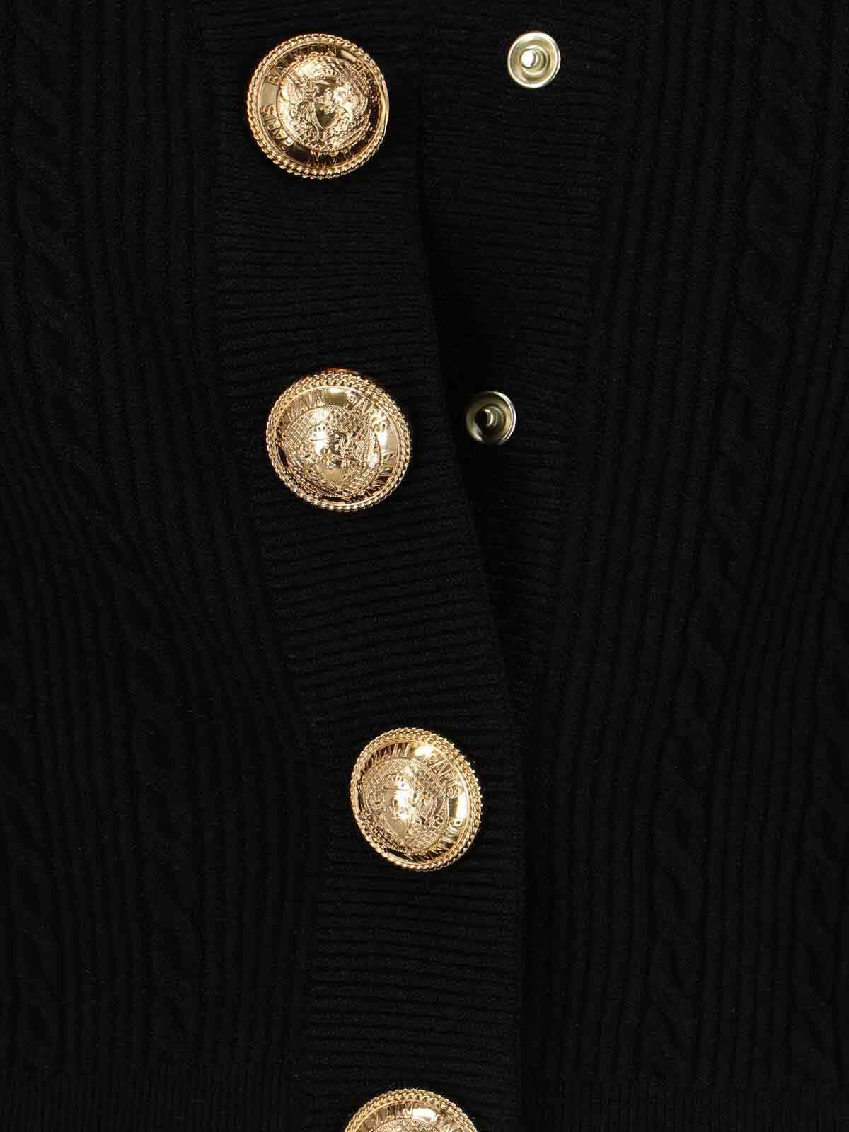 Balmain V-neck Long Sleeved Knitted Cardigan