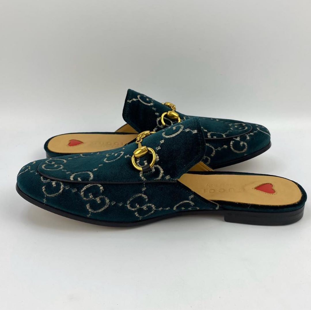 GUCCI PRINCETOWN GG VELVET SLIPPER