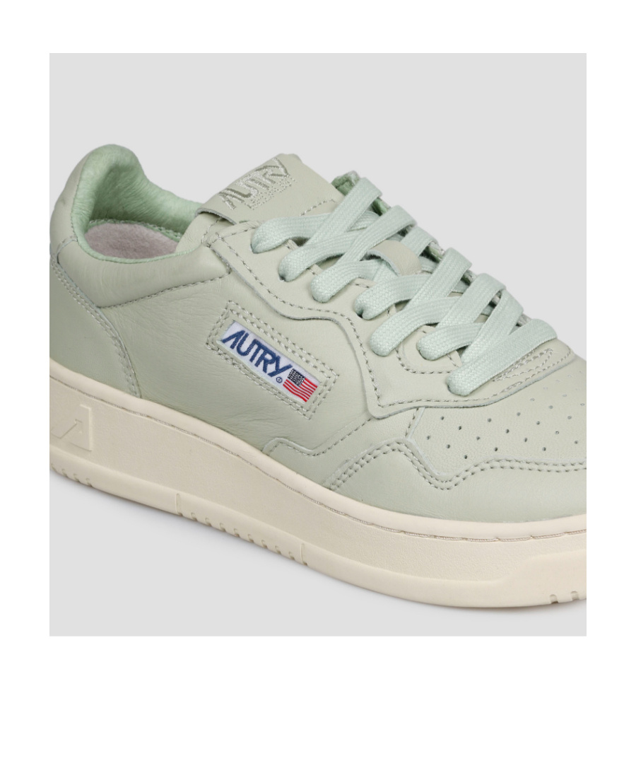 Autry Green Leather Sneaker In Nude