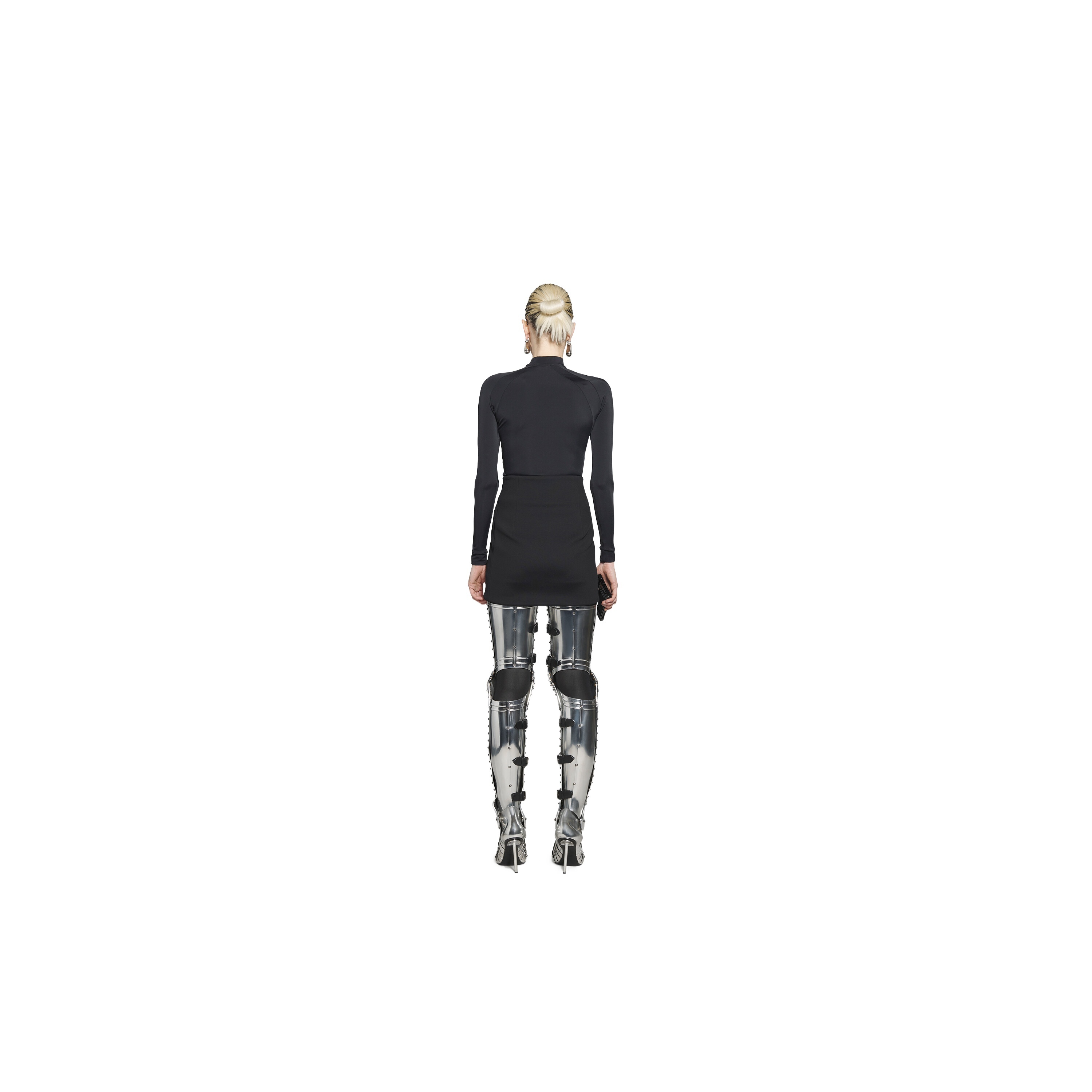 Shop Balenciaga Circle Mini A-line Skirt In Black
