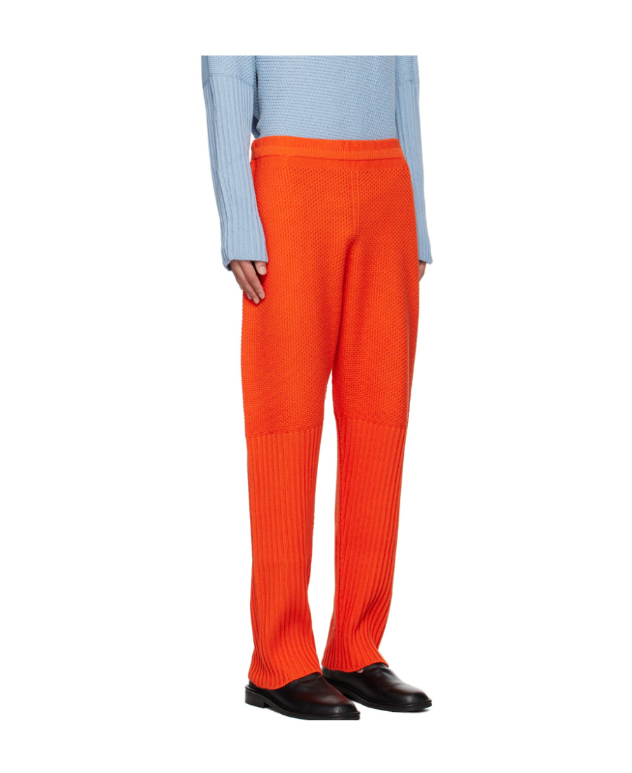 ISSEY MIYAKE RUSTIC TAPERED FINE-KNIT TROUSERS