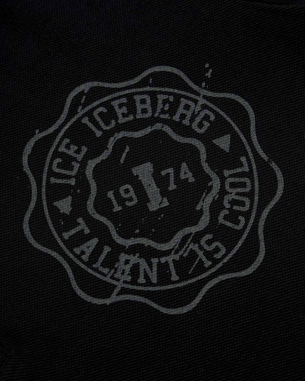 Iceberg Logo Polo Shirt In Black