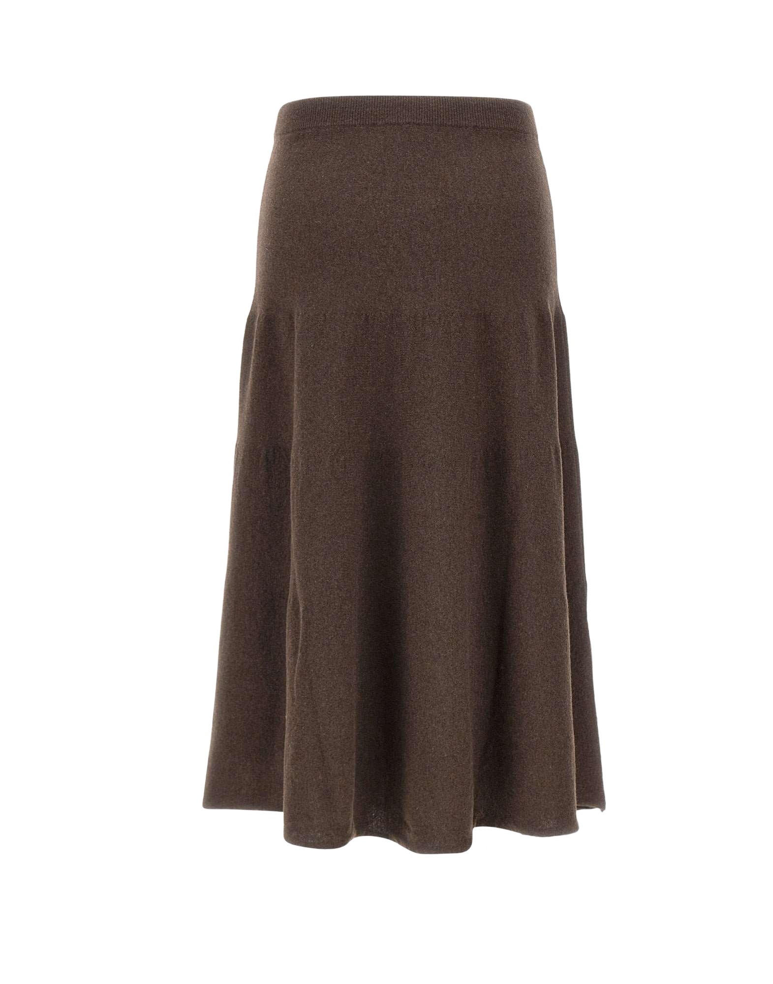 Marella Elastic-waistband Ruffled Skirt In Brown