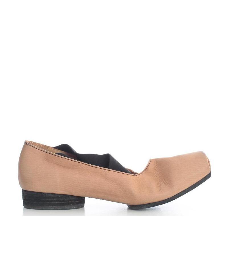 Uma Wang Square-toe Leather Ballerina Flats In Brown