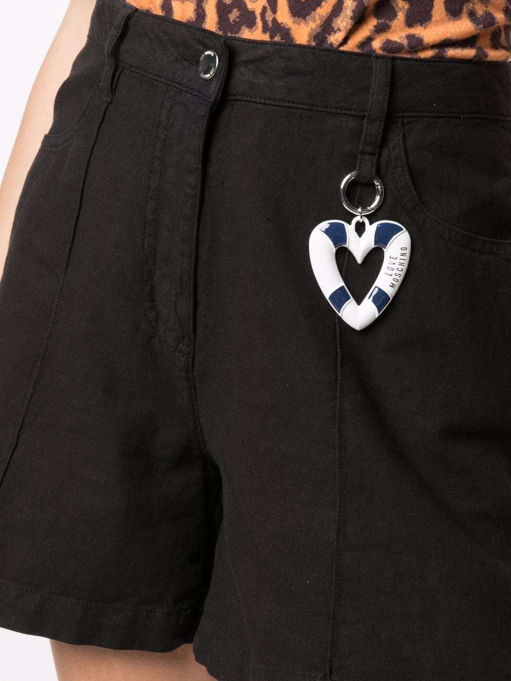 Moschino Heart-shaped Key Chain A Shorts In Black