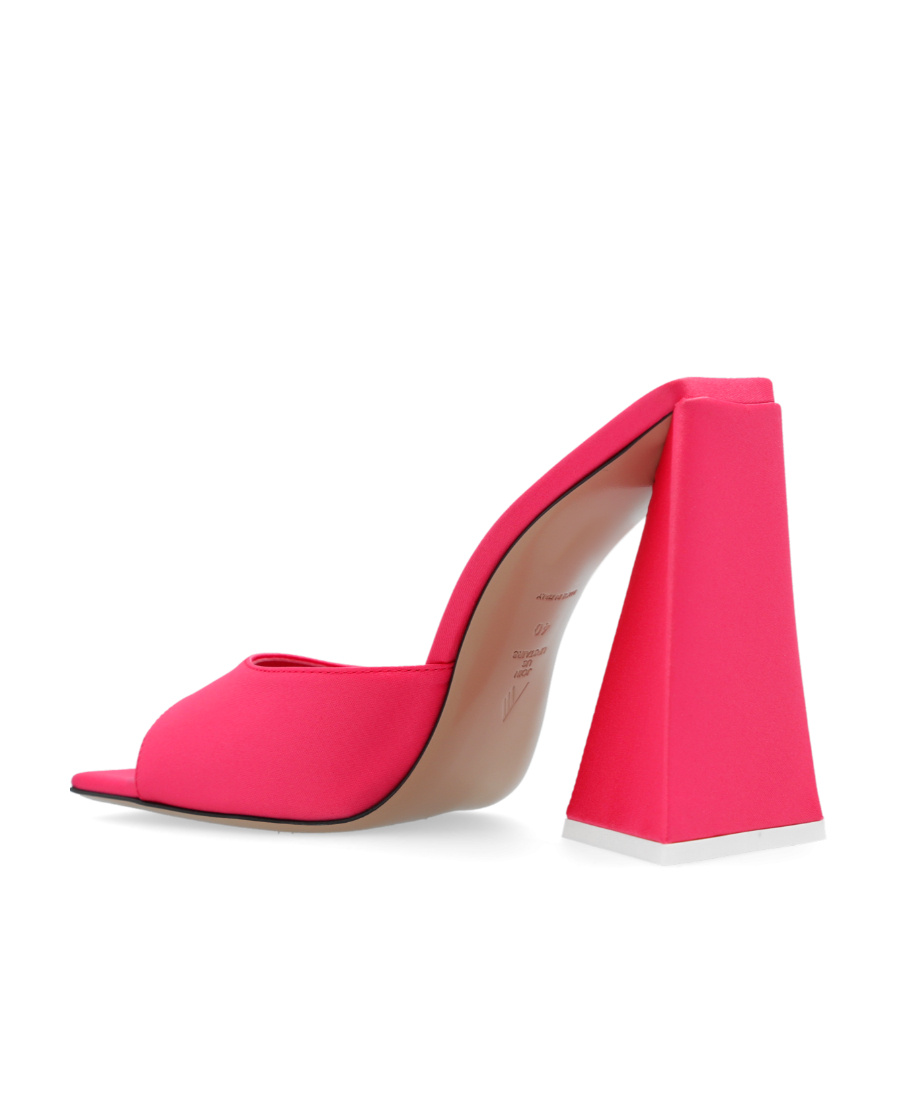 Shop Attico The Devon Square-toe Mules In Red