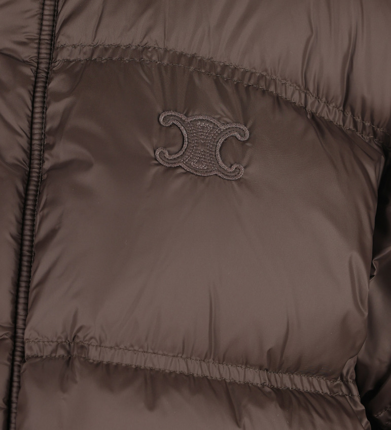 Celine Long-sleeved Down Jacket In Brown