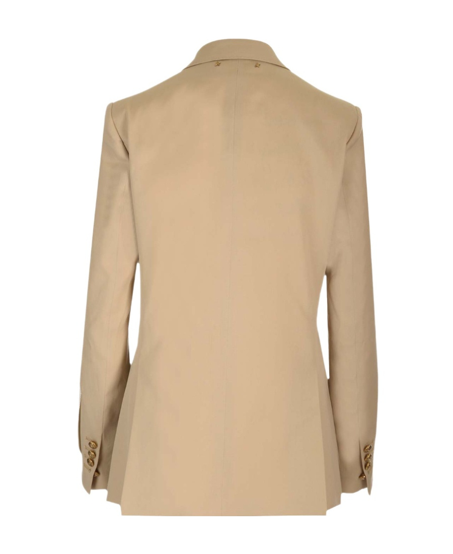 Golden Goose Womens Double-breasted Blazer In Sand With Gold Heraldic Buttons In Nude