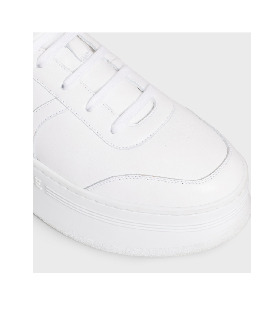 Celine Mid Block Velcro High-heeled Sneakers In White