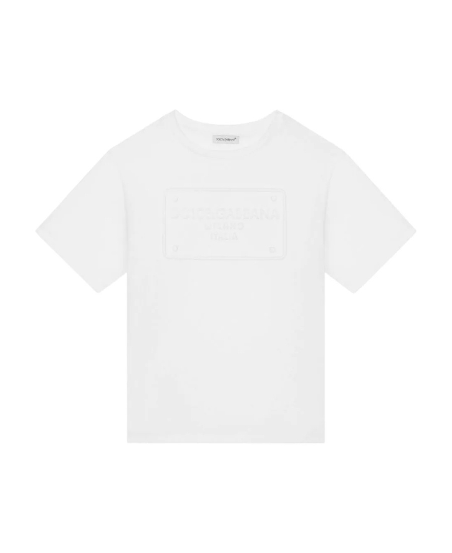 Dolce & Gabbana Logo-embossed Crew-neck T-shirt In White