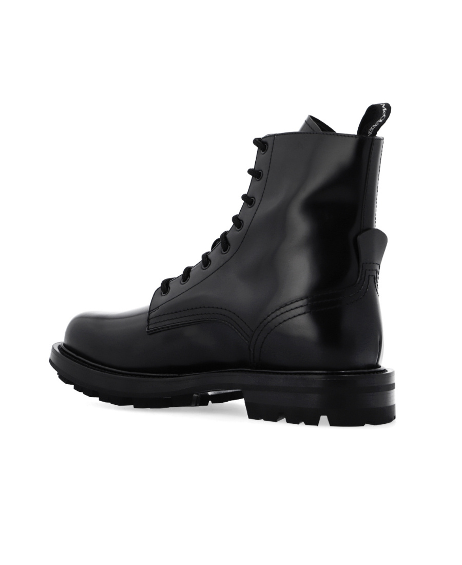 Alexander Mcqueen Leather Boot In Black