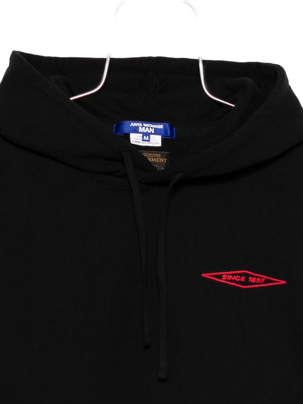 Junya Watanabe Cotton Hoodie With Logo And Back Print In Black