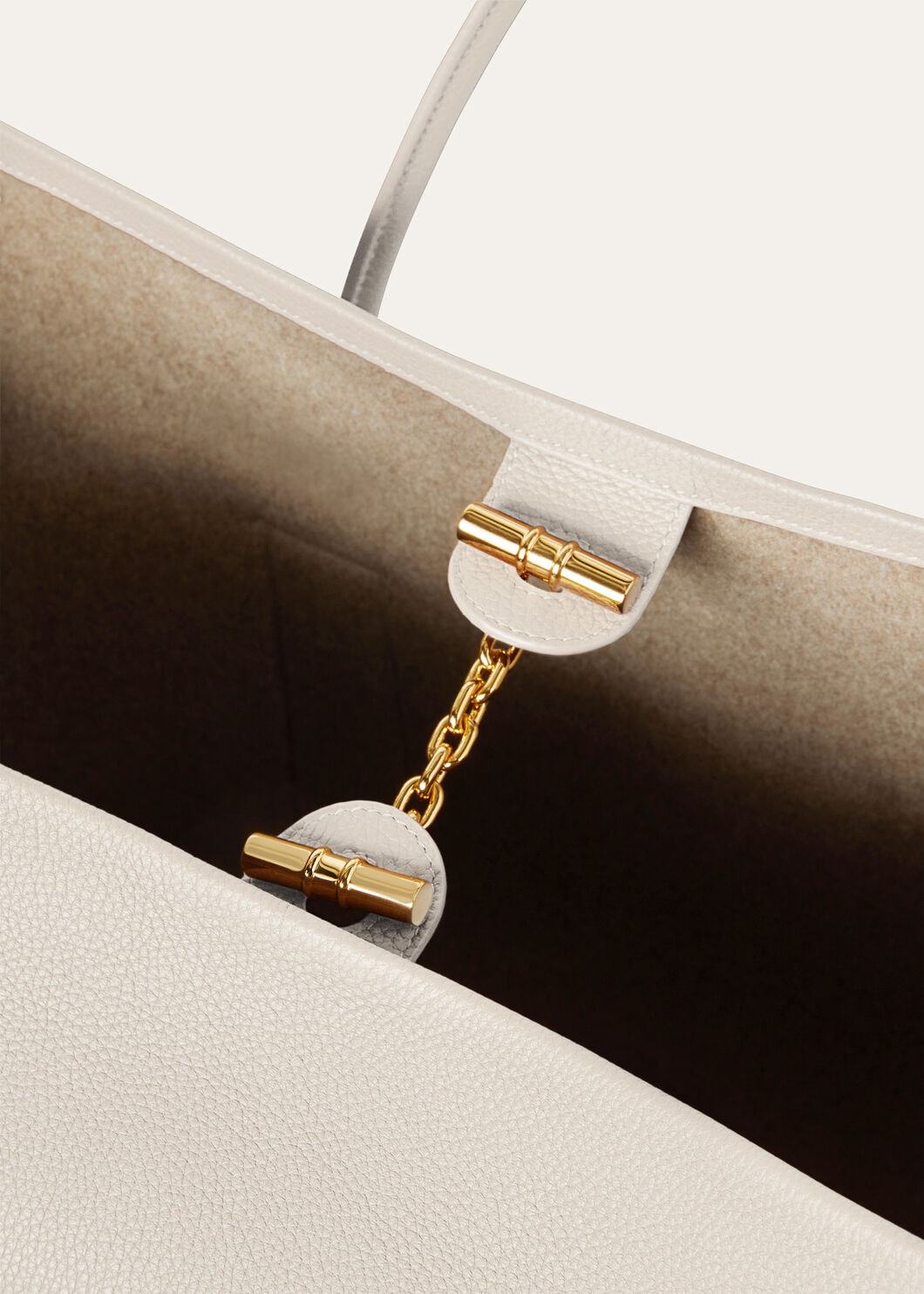 Loro Piana Logo-embossed Tote Bag In White