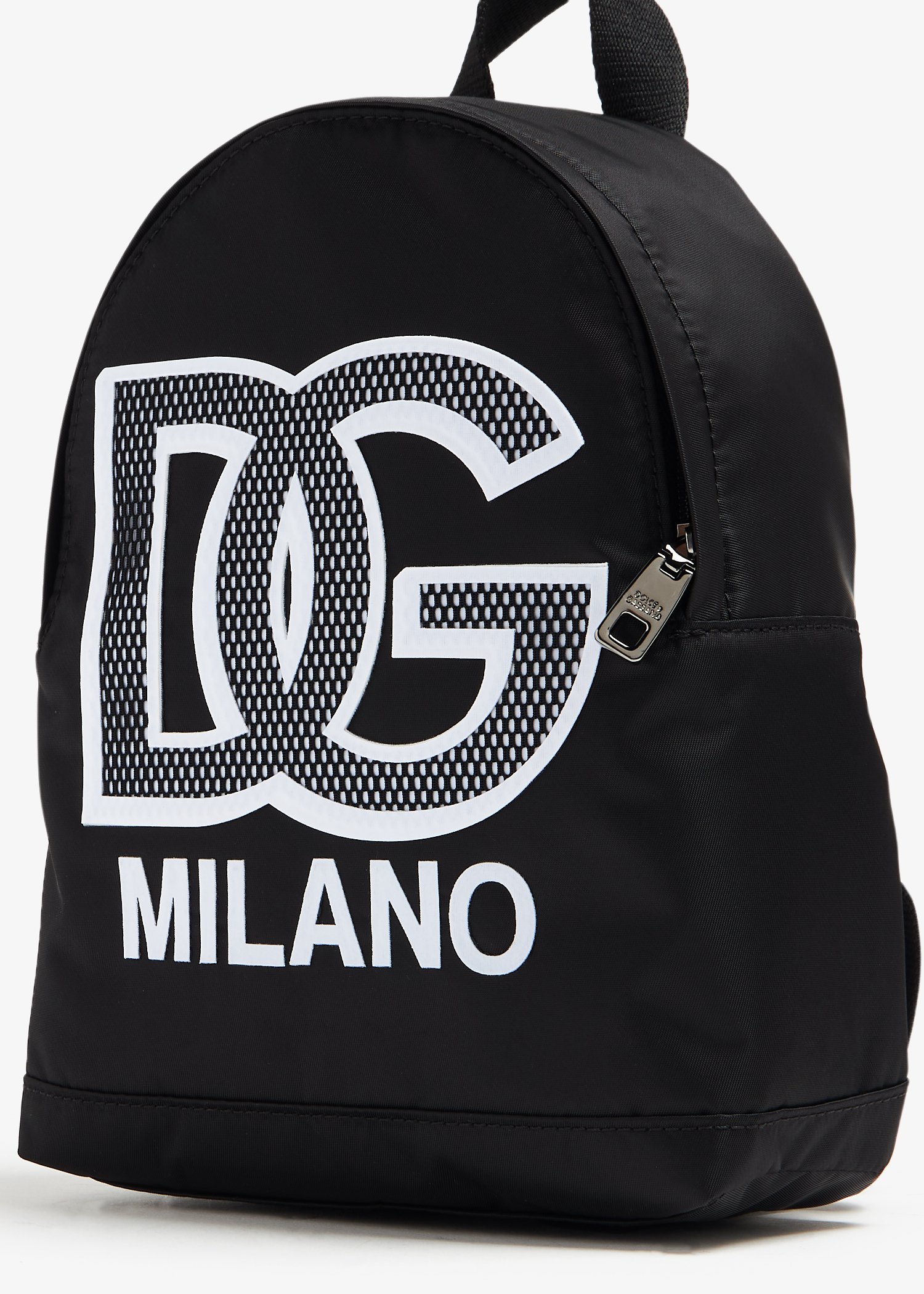 Dolce & Gabbana Logo-patch Gabardine-weave Backpack In Black