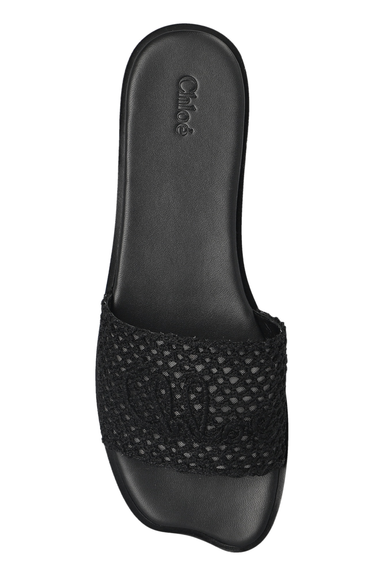 Chloé Soleil Woven Strap Flat Sandals In Black