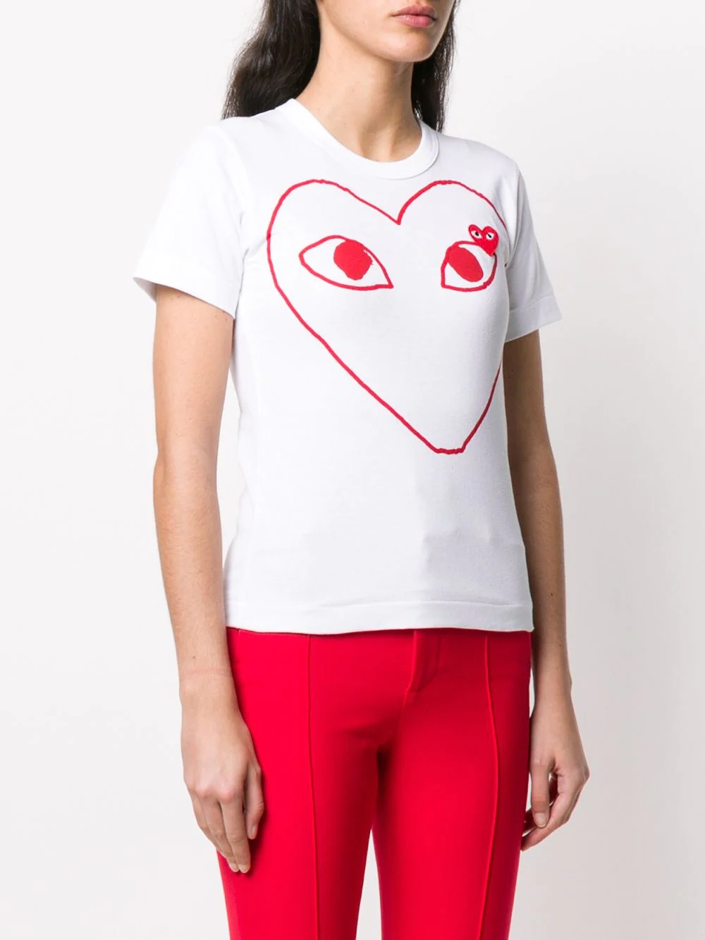 Comme Des Garçons Logo Print T-shirt In White