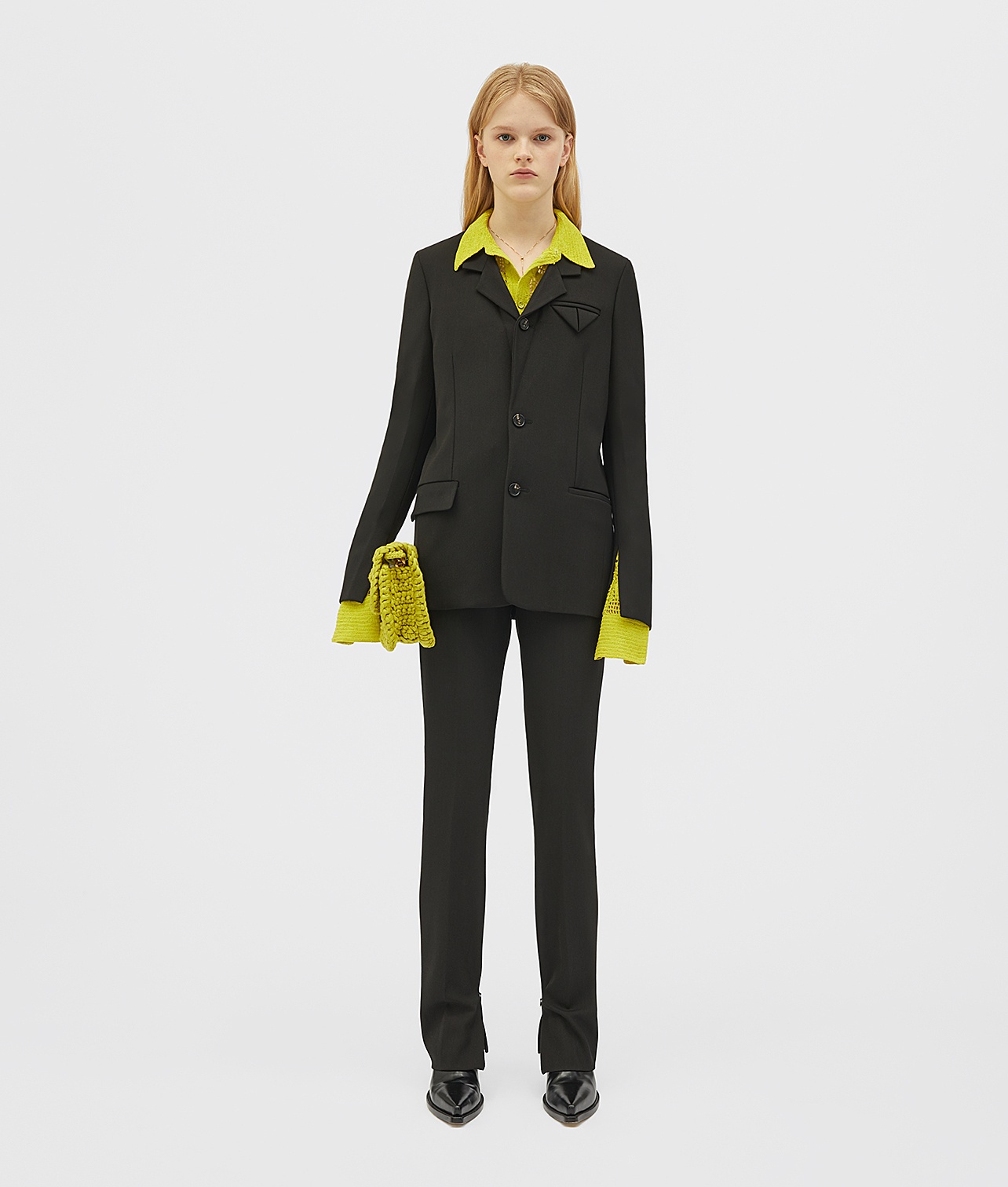 Bottega Veneta Split-cuff Single-breasted Blazer In Black