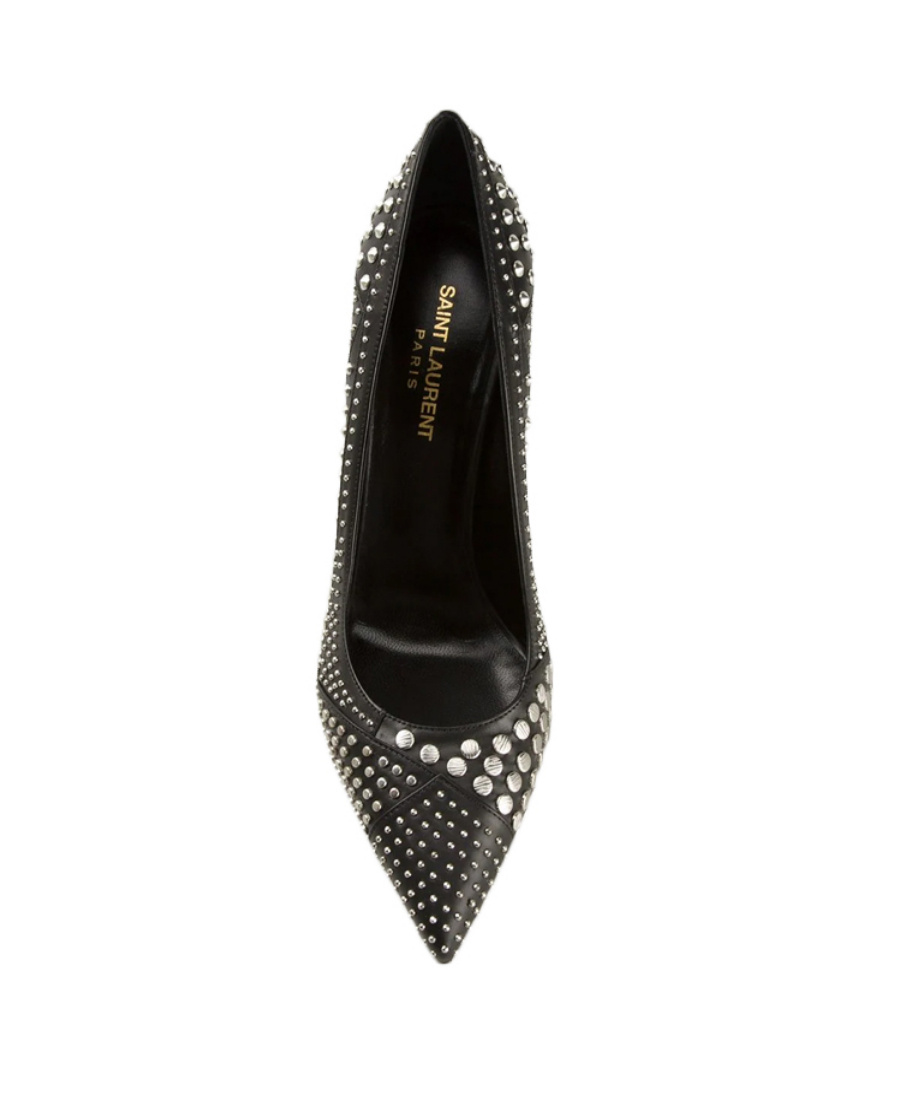 Saint Laurent Logo High Heels In Black
