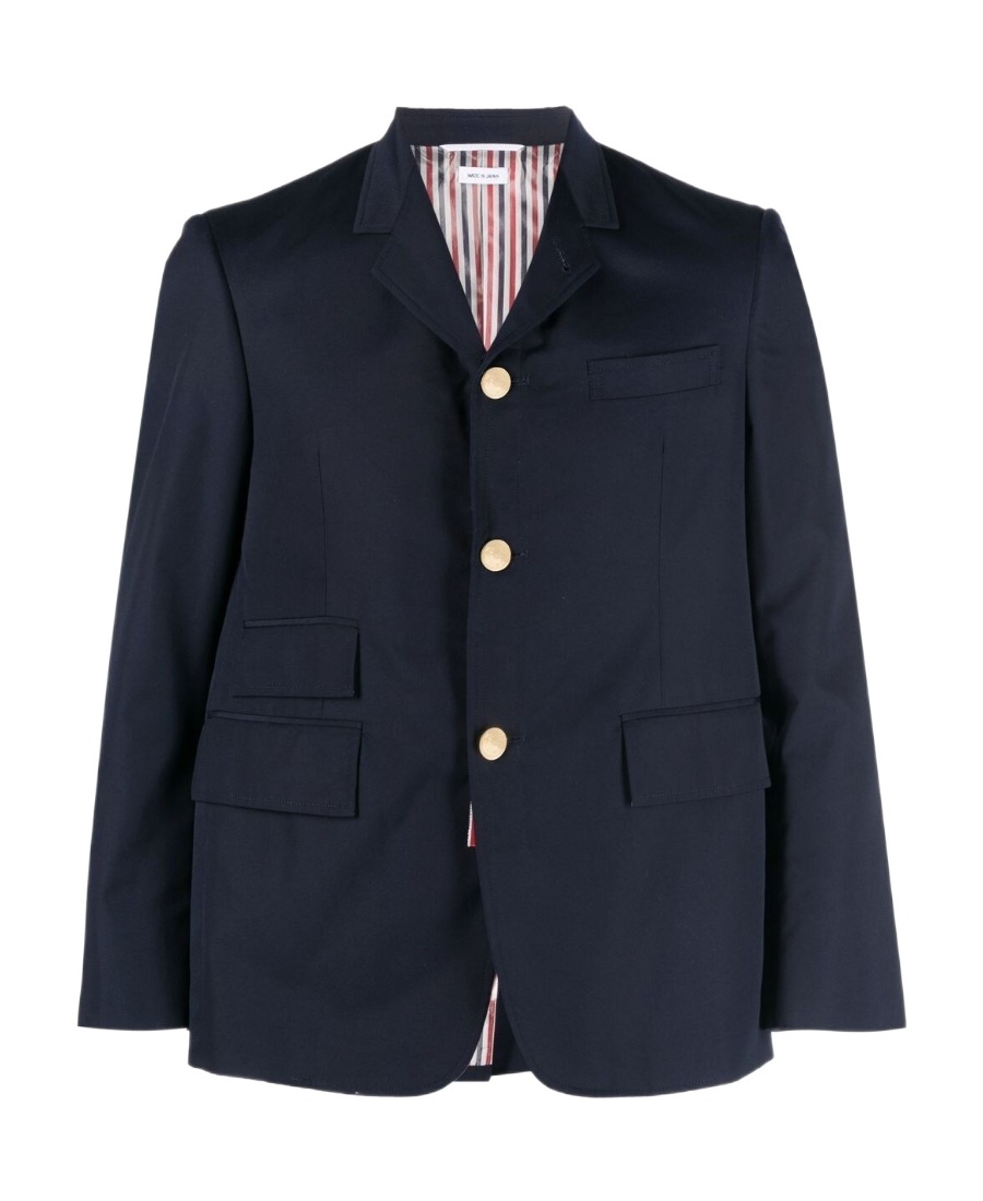 Thom Browne Single-breasted Cropped-sleeve Blazer In Black