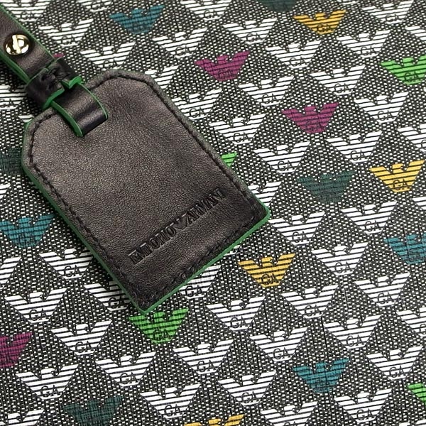 Emporio Armani Logo Printed Tote Handbag In Black