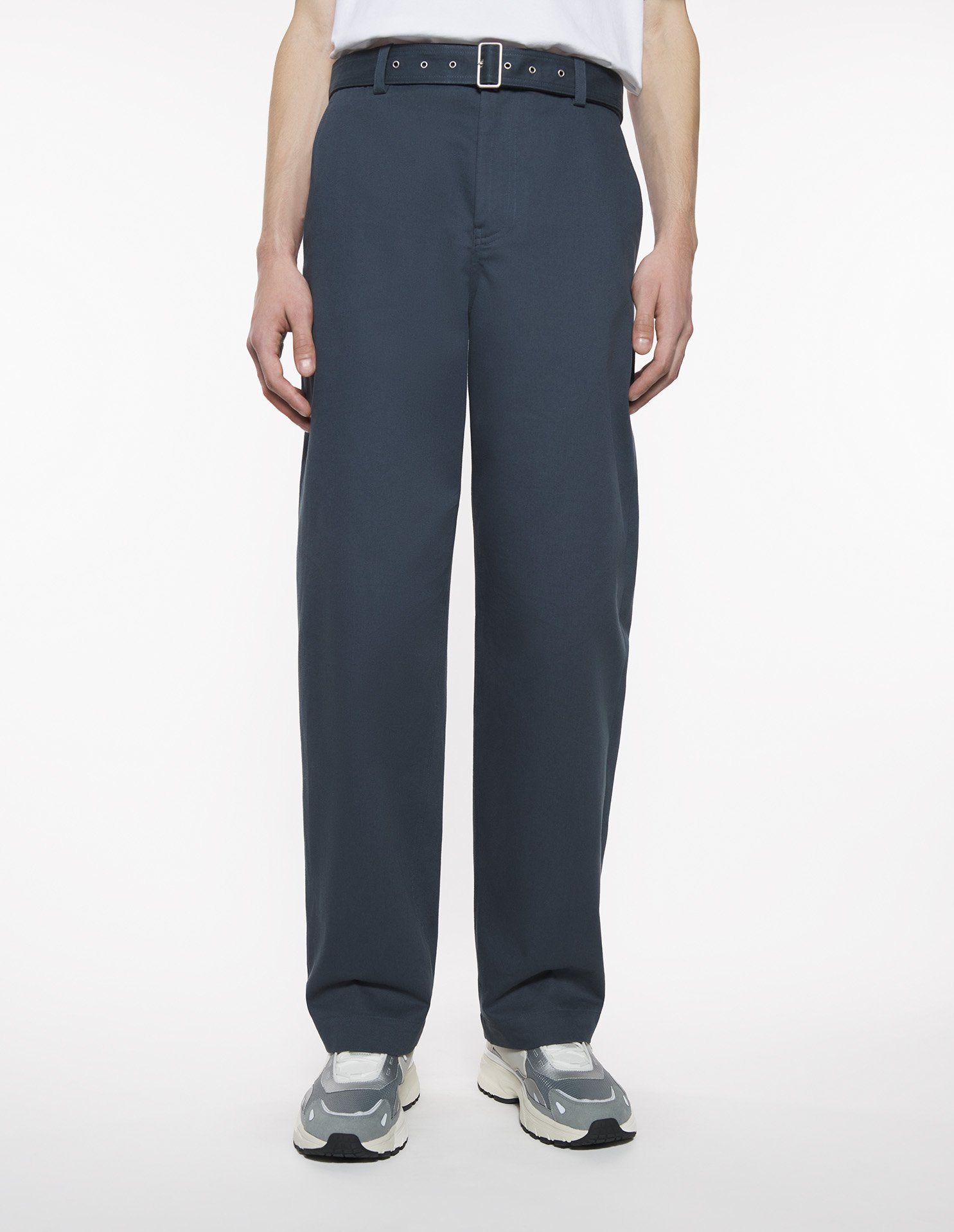 Maison Kitsuné Belted Pants In Slate Gray
