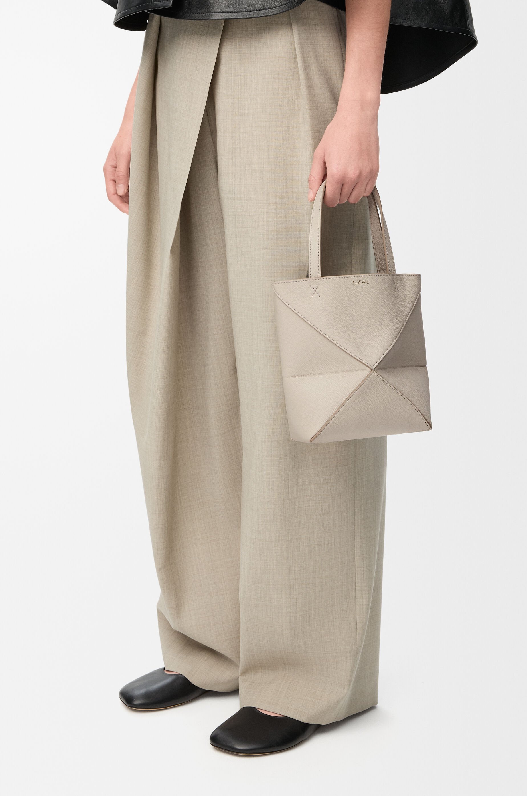Loewe Mini Double Handle Shoulder Bag In Brown