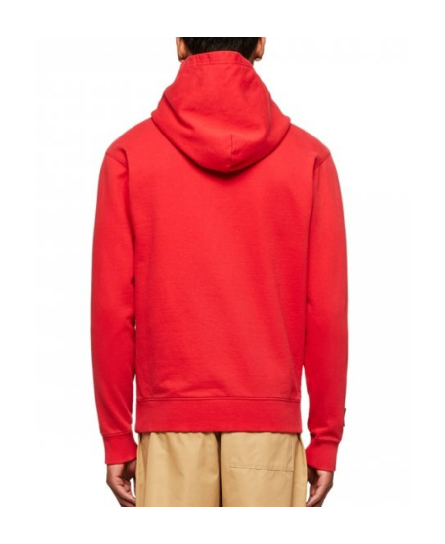 We11 Done Polished Logo Fitted Hoodie In Red