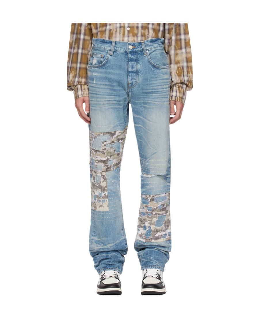 Amiri Indigo Camo Boro Jeans In Blue