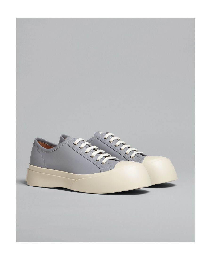 Shop Marni Grey Nappa Leather Pablo Sneaker In Gray
