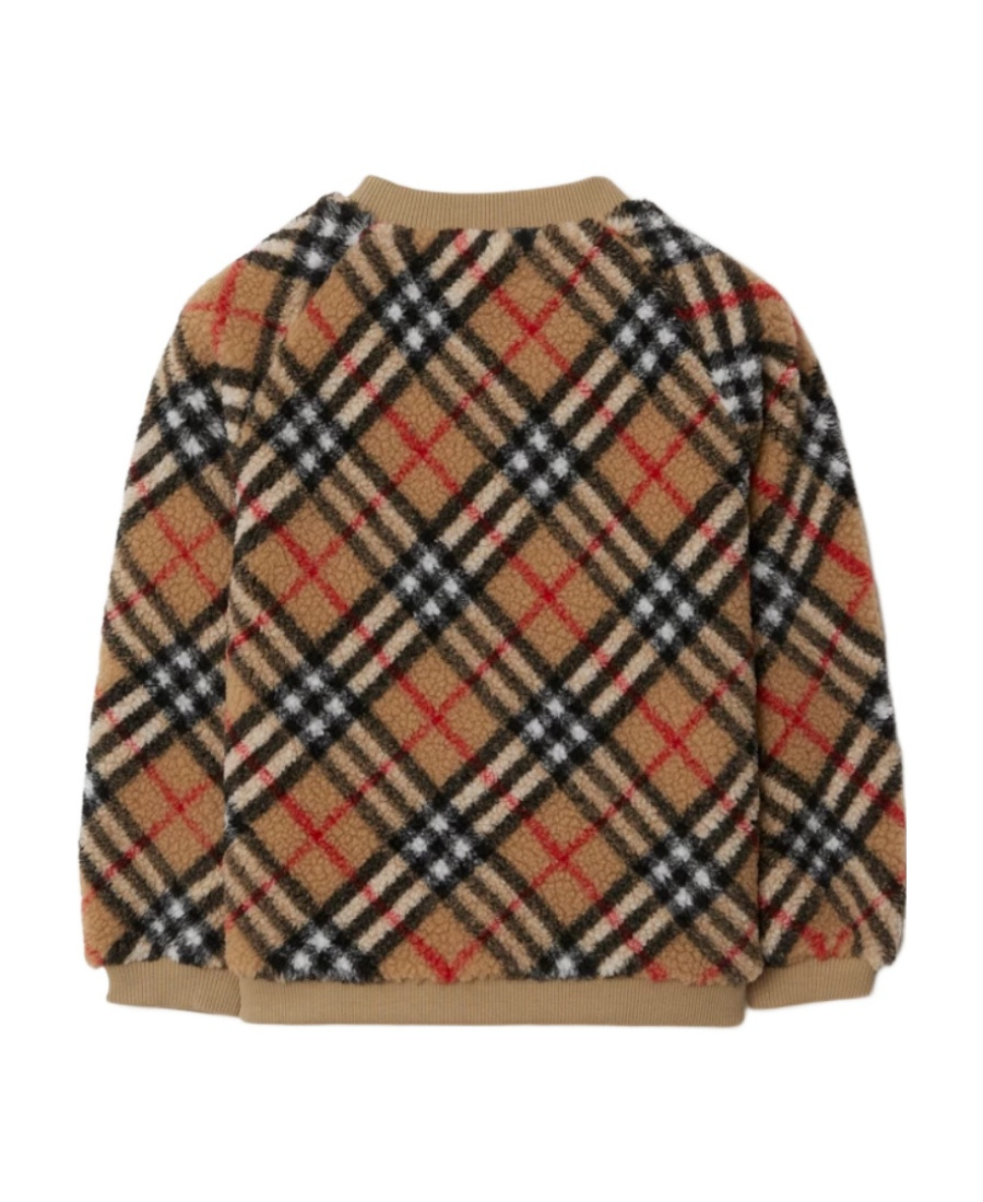 Burberry Check Print Acrylic Blend Sweatshirt In Brown