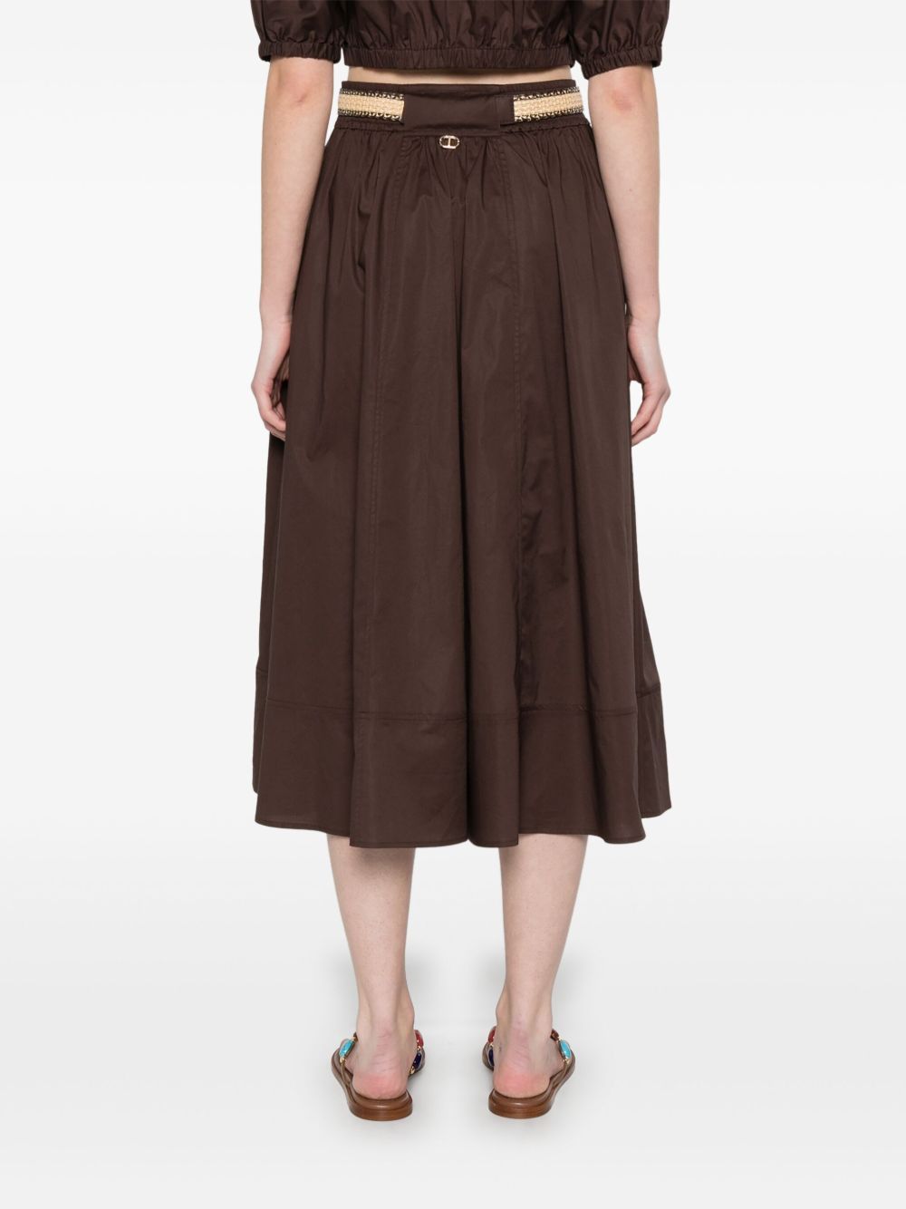 Shop Twinset Belted Midi Skirt